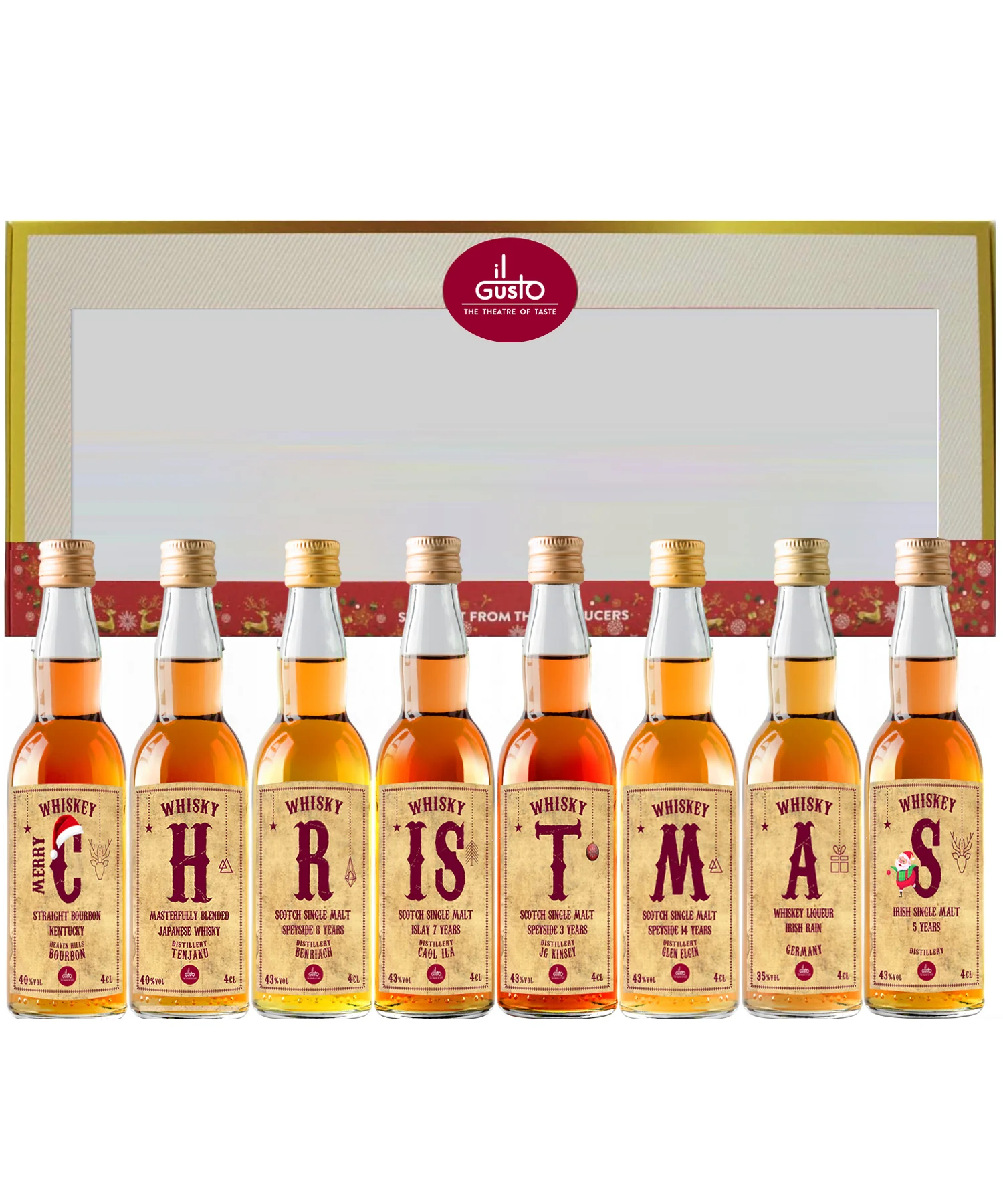Christmas Gift Ideas - Whisky Tasting Gift Set - UK - Ireland - USA - In Presentation Box - Pack of 8 - 46% - Image 3