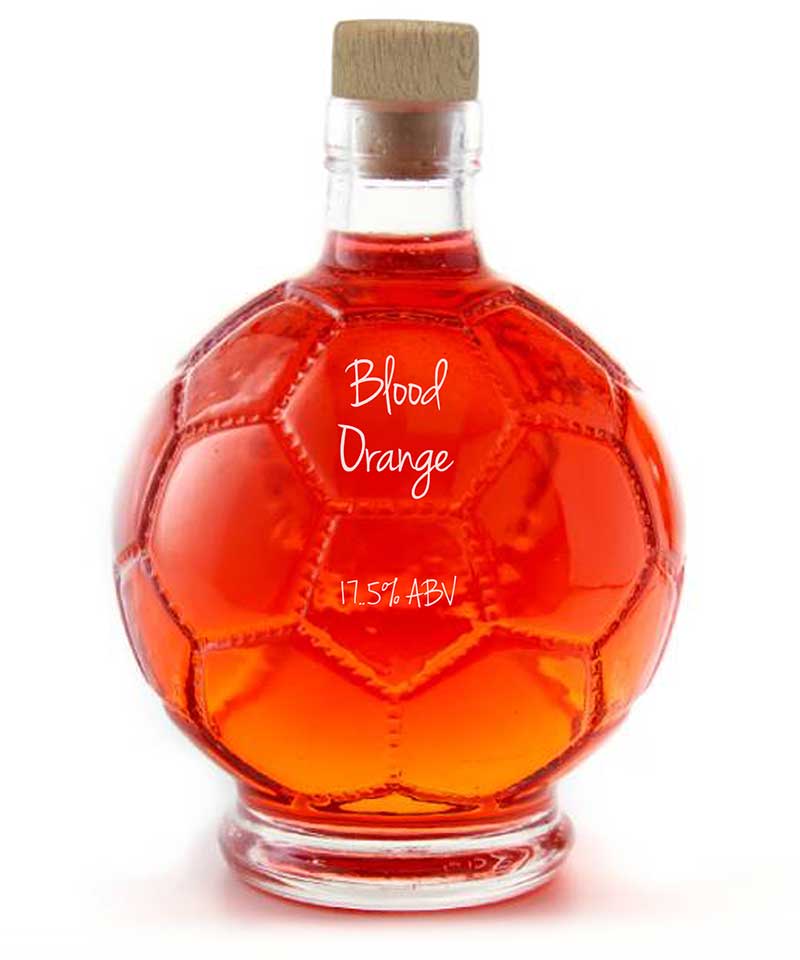 Vodka Gift for Team Red | Unique Football Shaped Glass Bottle with Blood Orange Flavoured Vodka | 200ml | 17.5% ABV - Image 2