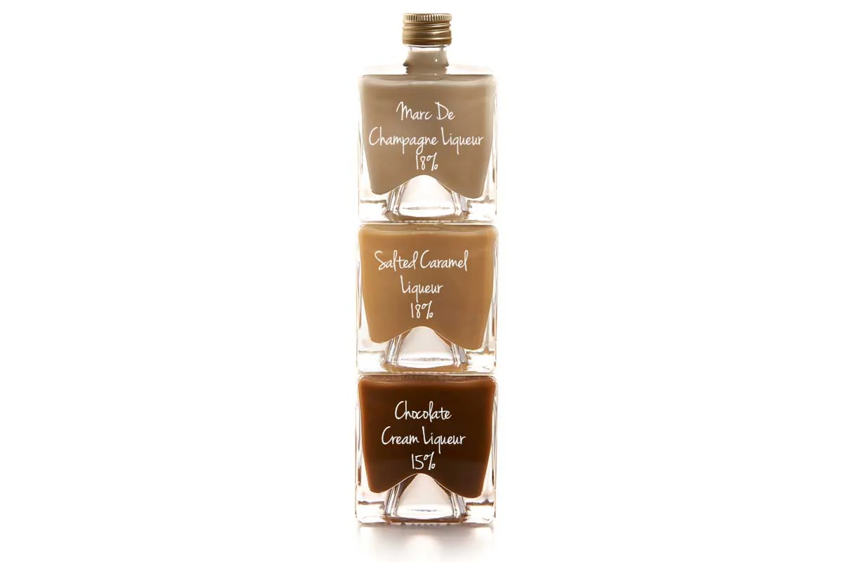 Winter Liqueur Tower Gift Set - White Chocolate / Salted Caramel / Chocolate Cream - Image 2